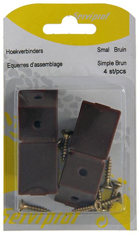 Mack 1013645 - 4 Eckverbinder schmal braun | 5 Stück