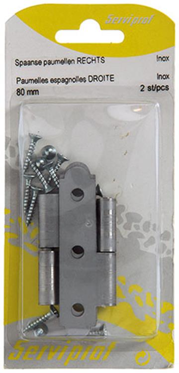 Mack 1013706 – 2 spanische Scharniere rechts Edelstahl H 80 – B 45 mm | 5 Stück