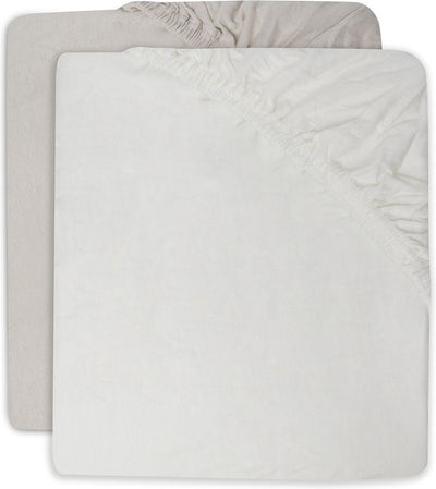 Jollein – Baby-Spannbetttuch Jersey (Elfenbein-Nougat) – Baumwolle – Spannbettlaken für Kinderbett – 2 Stück – 60 x 120 cm