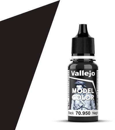 Vallejo Hobby Paint Acrylfarbe – 70950 Modellfarbe Schwarz – Acrylfarbenflasche – 18 ml