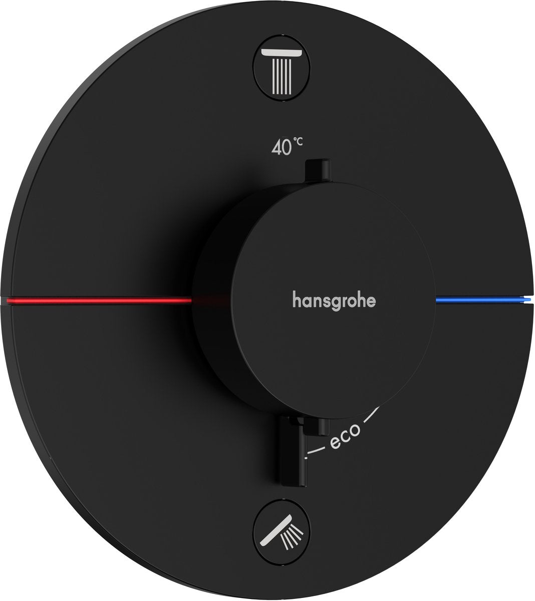 Hansgrohe Showerselect Comfort S Thermostat Einbau für 2 Funktionen mattschwarz