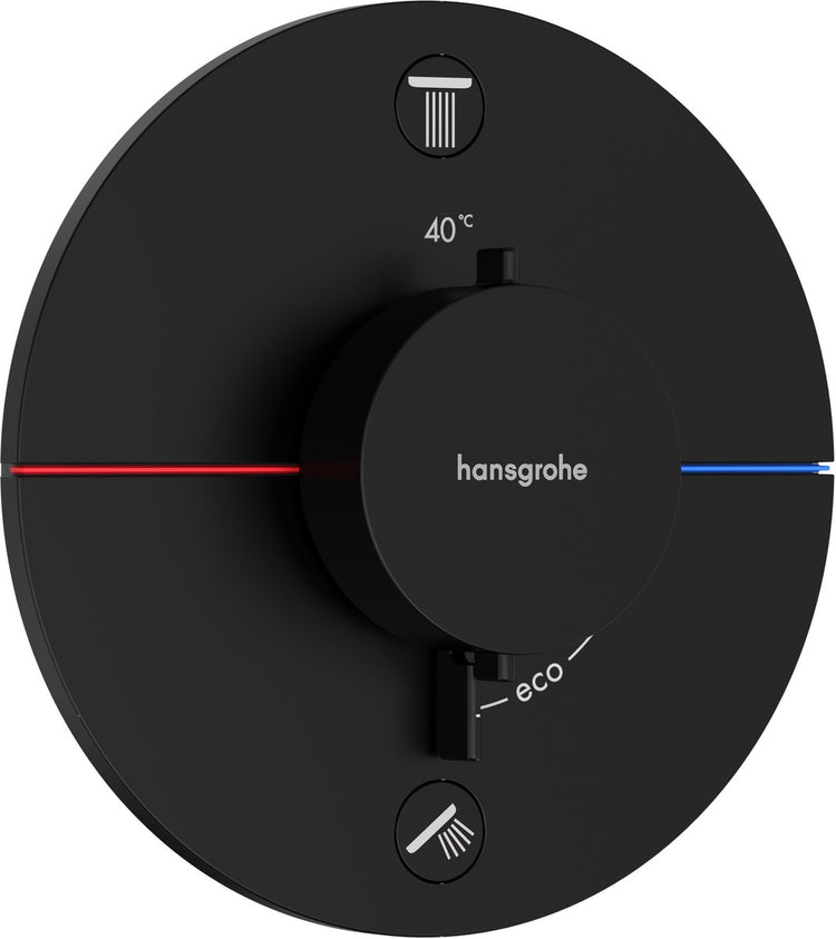 Hansgrohe Showerselect Comfort S Thermostat Einbau für 2 Funktionen mattschwarz