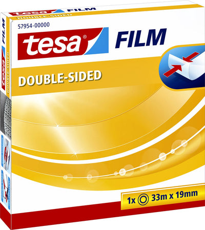 Tesa doppelseitiges Klebeband, Größe 33 m x 19 mm, im Karton