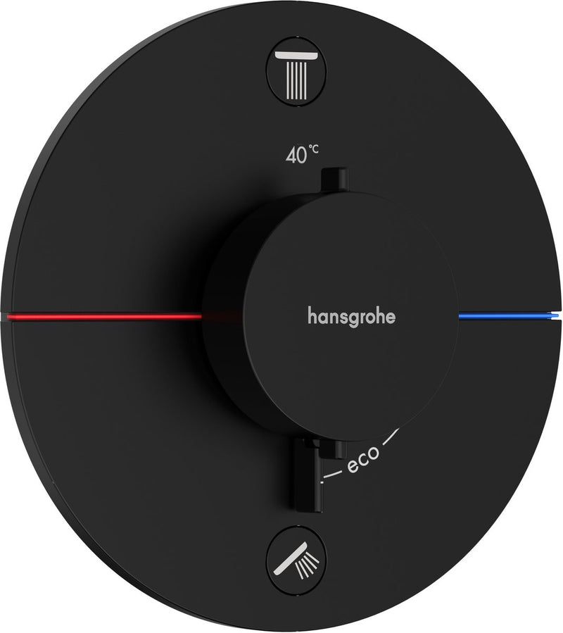 Hansgrohe Showerselect Comfort S Thermostat Einbau für 2 Funktionen mattschwarz