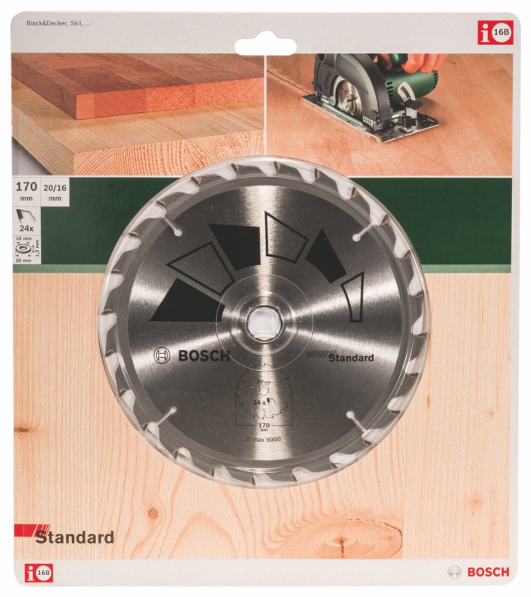 Bosch Kreissägeblatt Standard - 170 x 20 x 2,2 mm - 24 Zähne