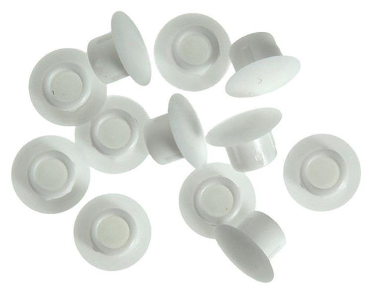 Mack 1014489 - 12 weiße Abdeckkappen ø 6 mm | 5 Stück