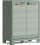Keter Planet Outdoor-Aufbewahrungsschrank niedrig – 1 Regal – 44 x 80 x 100 cm – hellgrau schwarz