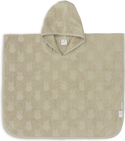 Jollein x Miffy – Badeponcho aus Babyfrottee – Badeumhang für Kinder mit Kapuze – Miffy-Jacquard – Olivgrün