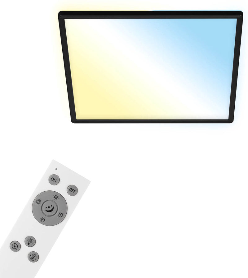 Briloner slim s – smarte LED-Deckenleuchte – dimmbare Deckenleuchte – 22 W mit CCT – Nachtlichtfunktion – Timer-Funktion – Memory-Funktion – Hintergrundbeleuchtungseffekt – 42 cm