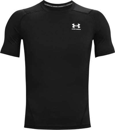 Under Armour UA HG Armour Comp SS-BLK Herren-Sportshirt – Schwarz – Weiß