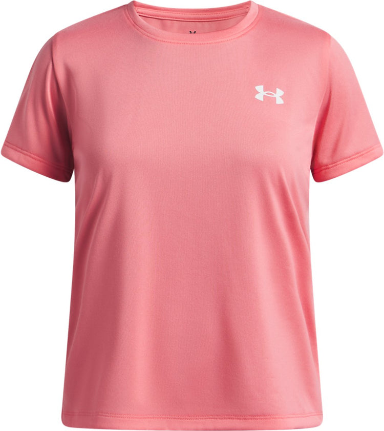 Under Armour UA Tech SSC-PNK Mädchen-Sportshirt – bittersüßes Rosa – Weiß