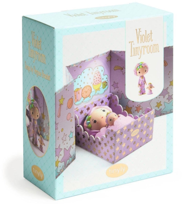 Djeco Tinyly Violet Tinyroom Miniatur-Schlafzimmerspielzeug.