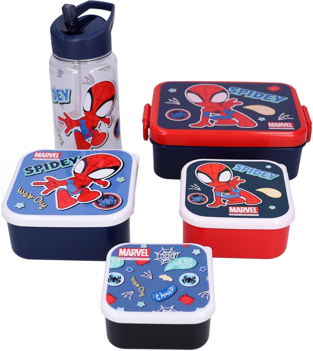 Vadobag Spidey Lunch Bunch Lunchset – Trinkbecher – Lunchbox – Snackbox (3in1) – Blau