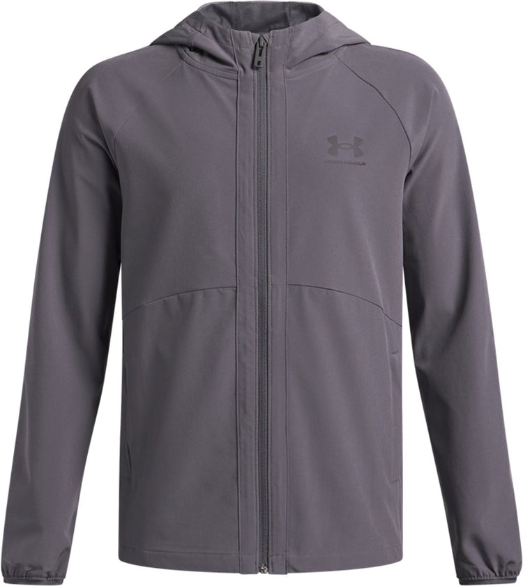 Under Armour Jungen-Sportjacke „UA Vibe Woven Windbreaker – Grau“ – Castlerock – Schwarz
