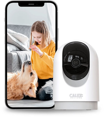Calex-Überwachungskamera für den Innenbereich – 2K – Schwenk-Neigefunktion – WLAN-IP-Kamera – Intelligente Überwachungskamera mit Nachtsicht – Auto-Tracking 2-Wege-Audio – Weiß