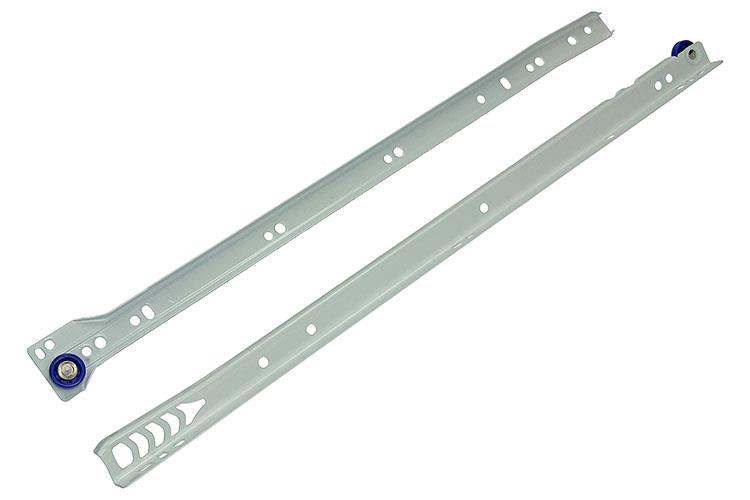 1013690 – Paar rollende Schubladenführungen weiß 25 kg 45 cm | 5 Stück