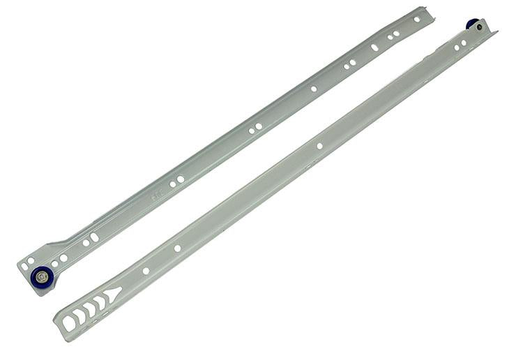 1013691 – Paar rollende Schubladenführungen weiß 25 kg 50 cm | 5 Stück