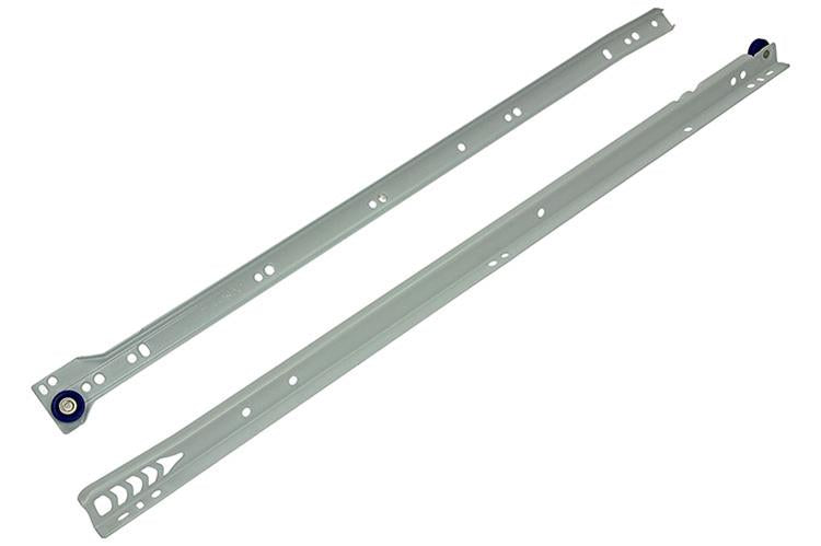 1013692 – Paar rollende Schubladenführungen weiß 25 kg 55 cm | 5 Stück