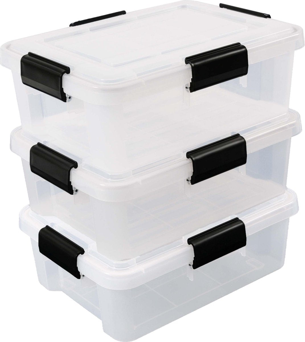 Luftdichte Aufbewahrungsbox Iris – 10 l – stapelbar – luftdicht – Kunststoff – transparent – 3er-Set