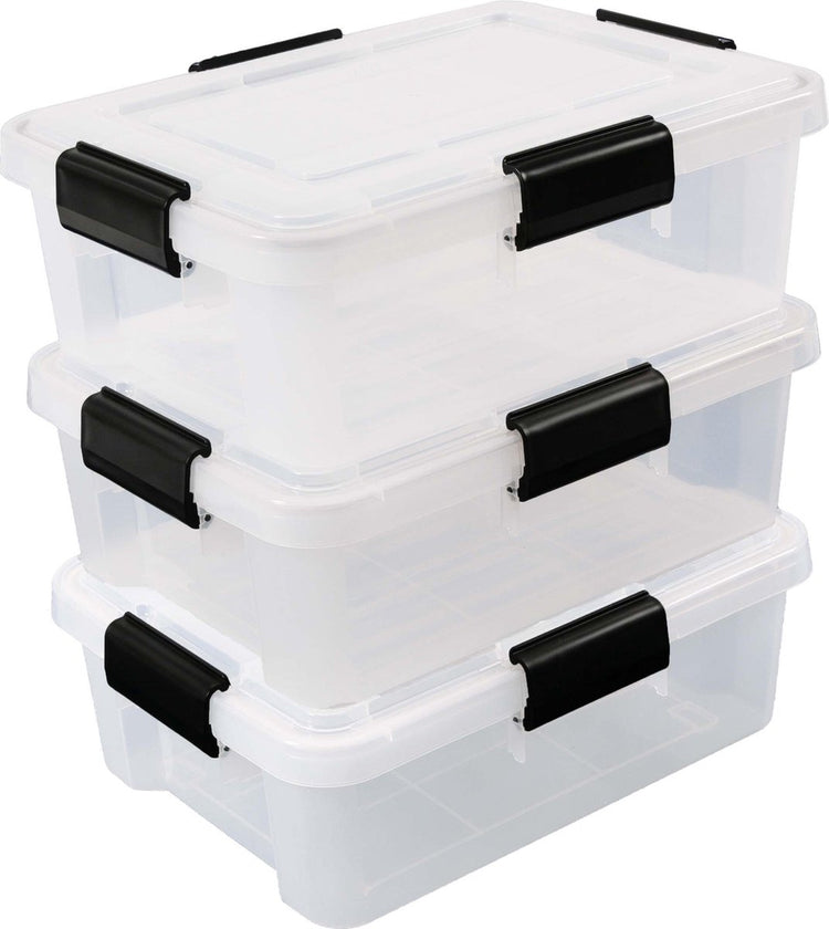 Luftdichte Aufbewahrungsbox Iris – 10 l – stapelbar – luftdicht – Kunststoff – transparent – 3er-Set