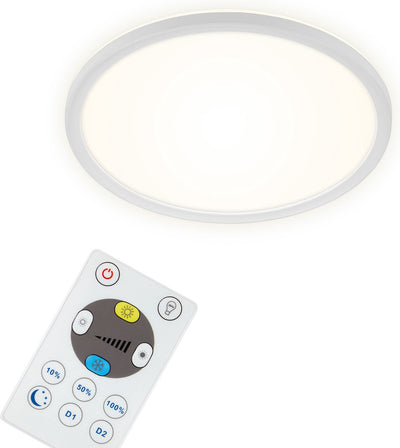 Briloner slim - LED Deckenleuchte - dimmbare Deckenleuchte - mit Hintergrundbeleuchtung - inkl. Fernbedienung - 18 Watt - 2400 Lumen - Weiß