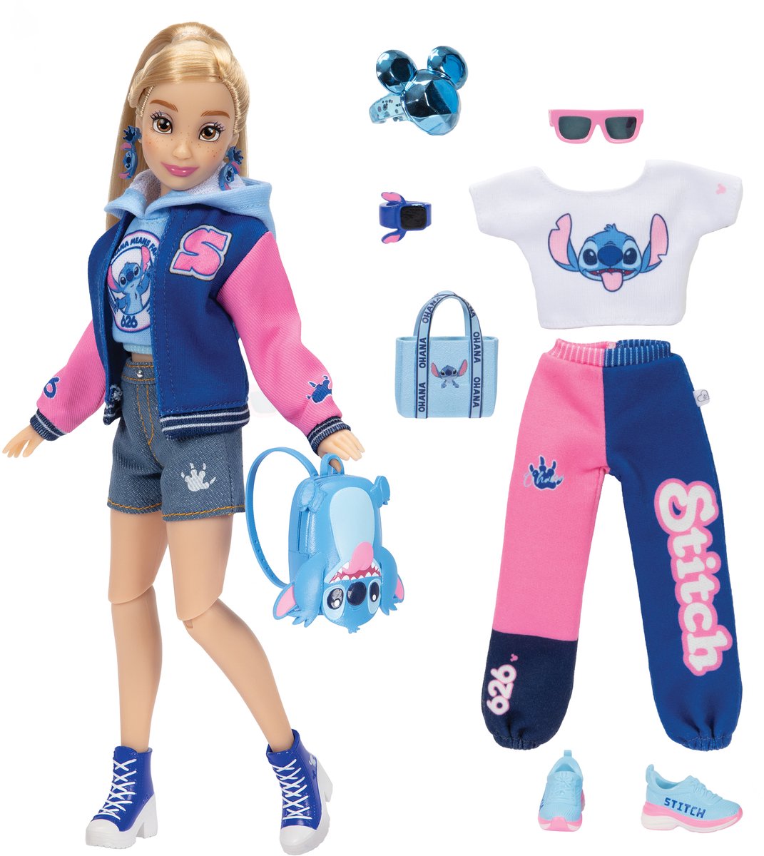 Jakks Disney Ily 4ever 29 cm große Modepuppe im Stich-Stil mit College-Jacke