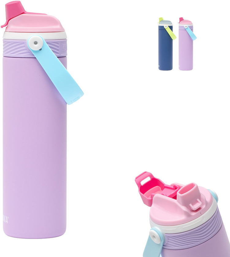 Kambukka dupla isolierte Trinkflasche 600 ml – 2-in-1-Wasserflasche – 100 % auslaufsicher – lila Puff