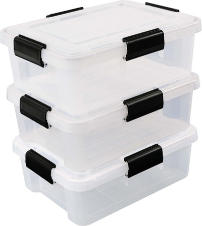 Luftdichte Aufbewahrungsbox Iris – 10 l – stapelbar – luftdicht – Kunststoff – transparent – 3er-Set