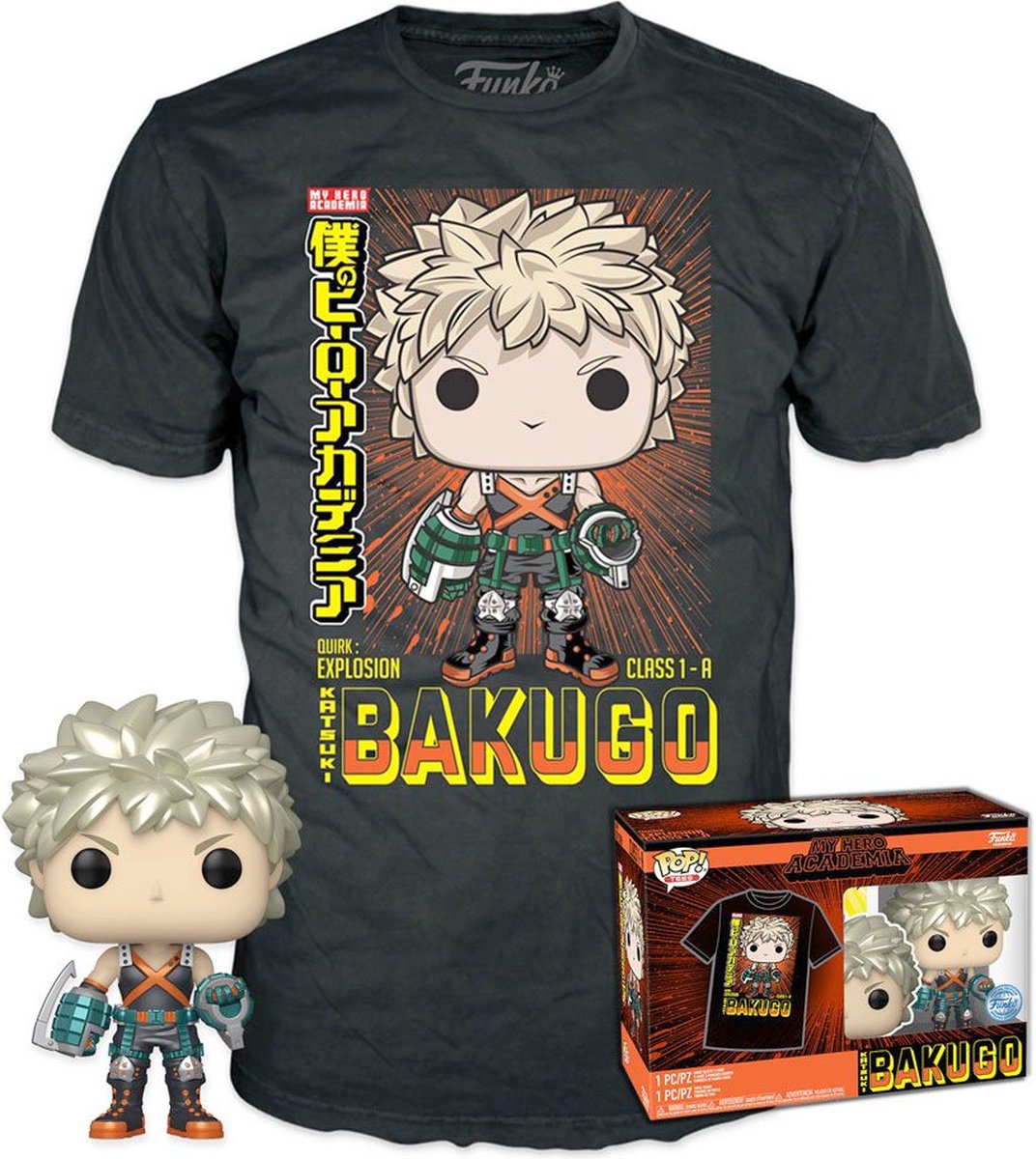 Funko My Hero Academia Sammelfiguren-T-Shirt-Set -l- Pop! Abschlagbox Katsuki schwarz