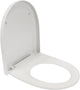 Plieger Kadett 300s WC-Sitz - D-Form WC-Sitz - Duroplast - weiß - mit Deckel - Edelstahlbefestigung - passend für Geberit WC