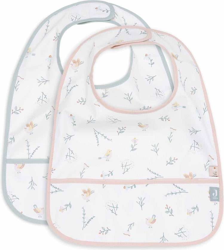 Jollein - Baby-Lätzchen wasserdicht - Lätzchen - schöne Vögel - 2 Stück