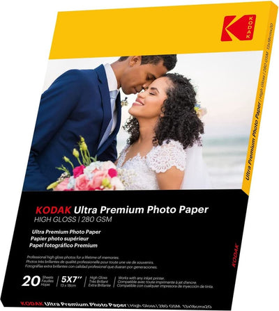 Kodak – 20 Blatt Fotopapier 280 g m², glänzend, Größe 13 x 18 cm, Tintenstrahldruck – 9891175