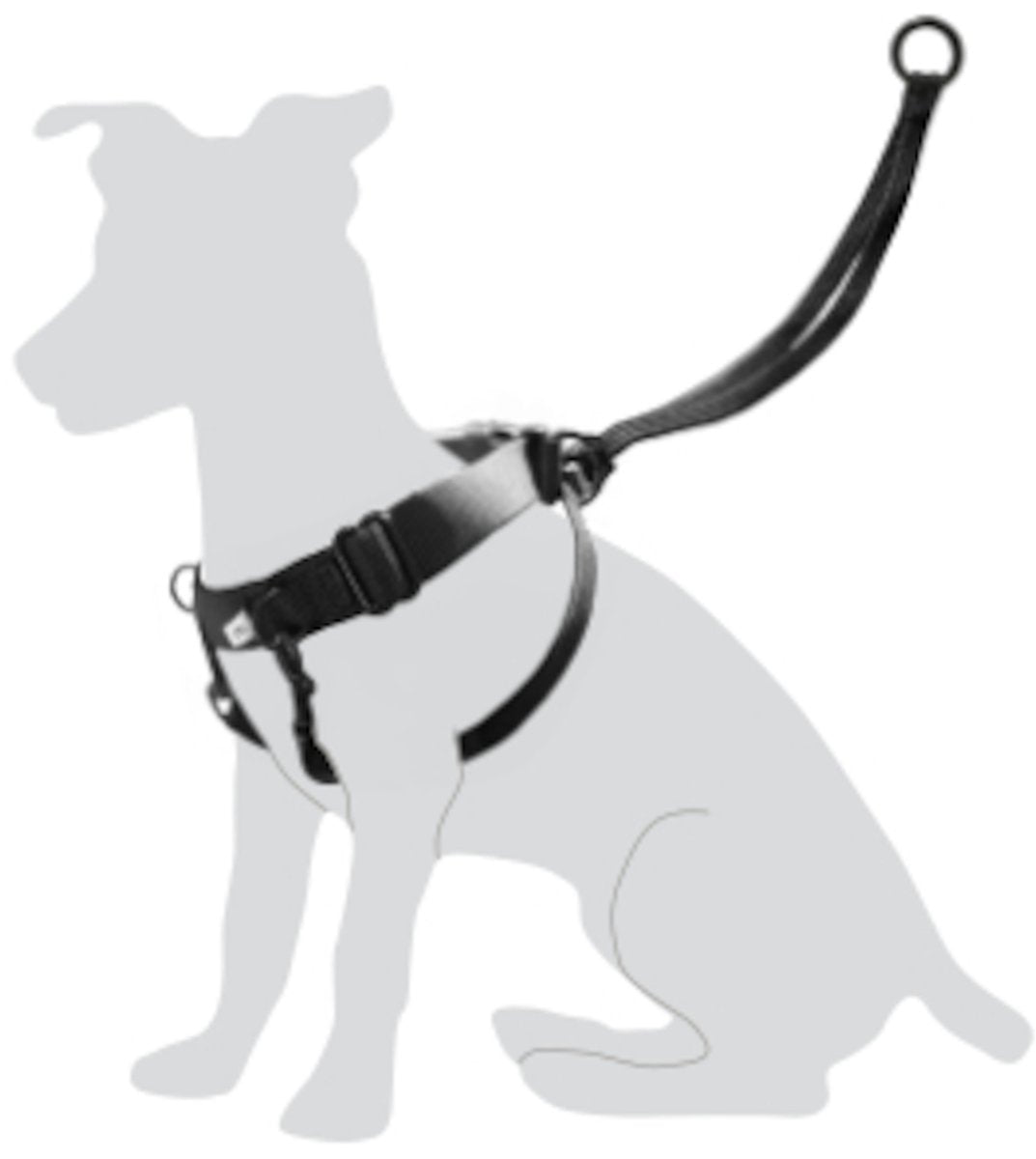 Flamingo Easy Walker Hundegeschirr – M – Schwarz