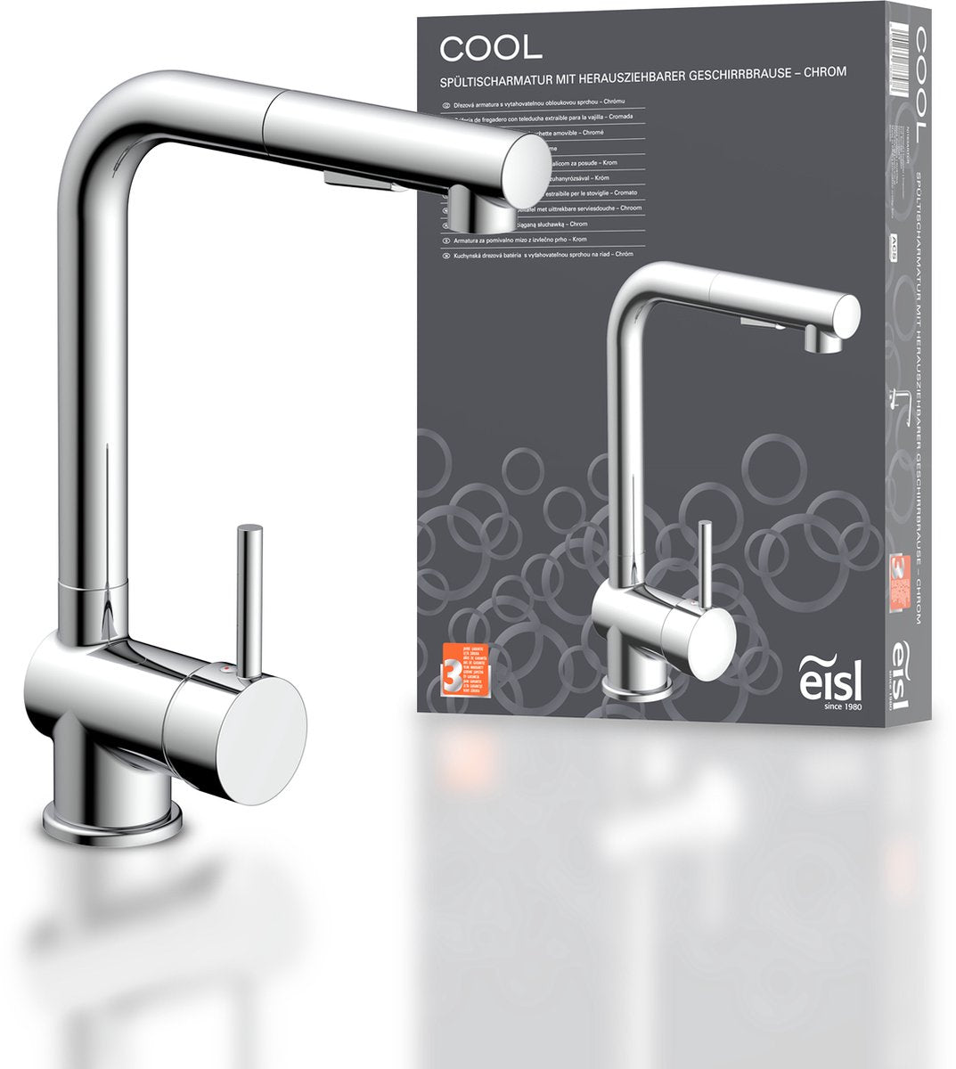 EiSl EiSl -Küchenmixer cool mit ausziehbarer Ausgabemchrom -Verhüttung