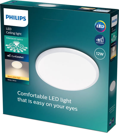 Philips LED Philips Twirly Deckenleuchte – weiß – klein – warmweißes Licht – 12 W