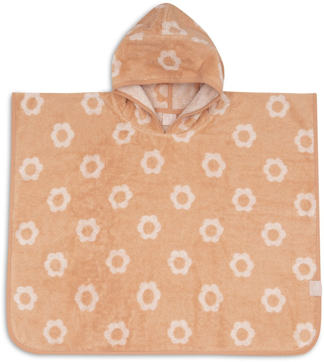 Jollein Badeponcho – 100 % Frottee – 1–2 Jahre – Jacquard – Blumen wendbar
