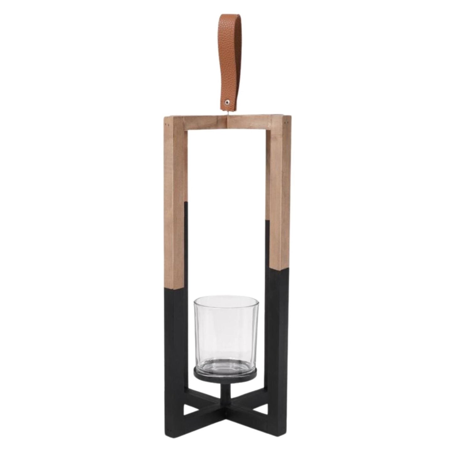 Senza Kerzenständer Holz schwarz natur 40cm