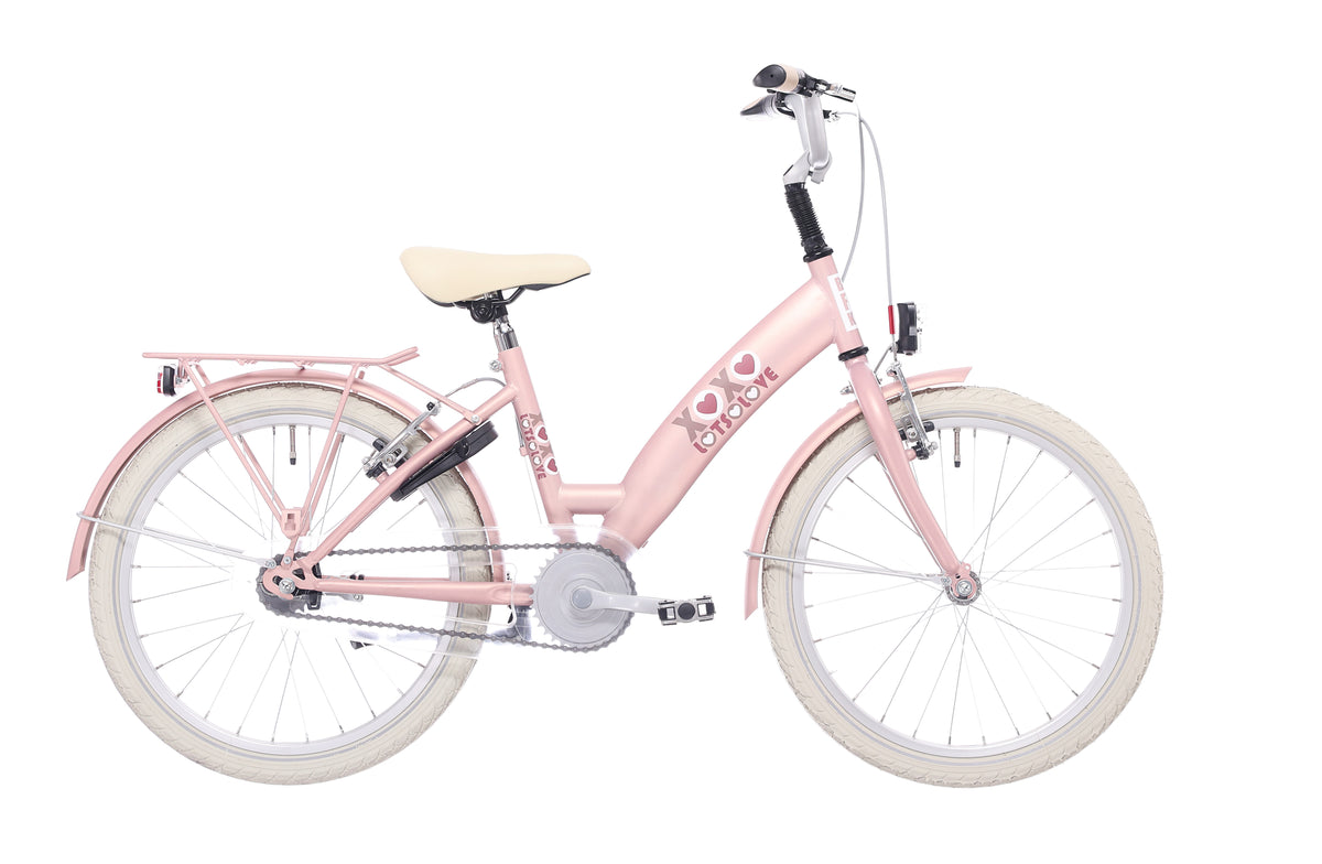 Bikefun Kinderfahrrad Lots of Love 20 Zoll mit Bremsnabe - Mahagoni Pink