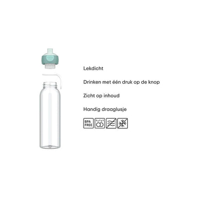 Wasserflasche Pop -up Campus 500 ml - coole Minze