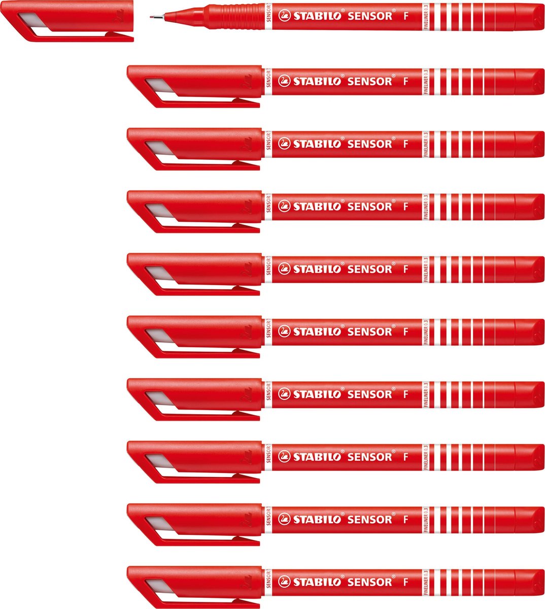 Stabilo Sensor - Fineliner 0,3 mm - Rot - Karton à 10 Stück