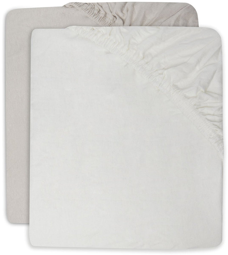 Jollein – Baby-Spannbetttuch Jersey (Elfenbein-Nougat) – Baumwolle – Spannbettlaken für Kinderbett – 2 Stück – 60 x 120 cm