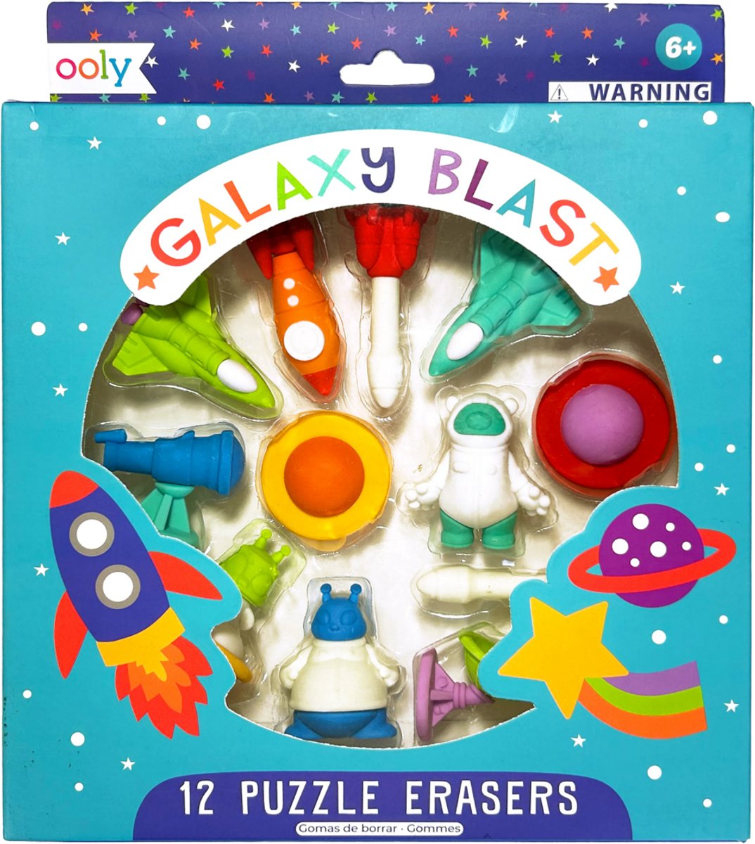 Ooly – Galaxy Blast – 12 Puzzle-Radierer – Weltraum-Thema