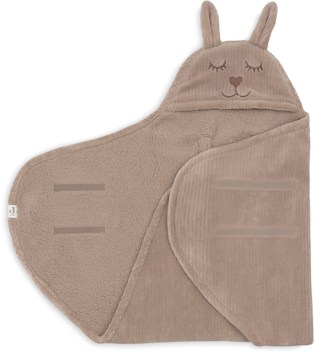 Jollein Baby-Wickeldecke – 100 x 105 cm – Bunny Cloudy Rib – Milchkaffee