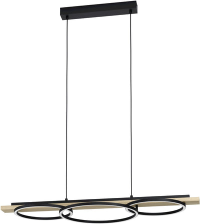Eglo Boyal Hängelampe – LED – 40 cm – Holz – Schwarzbraun