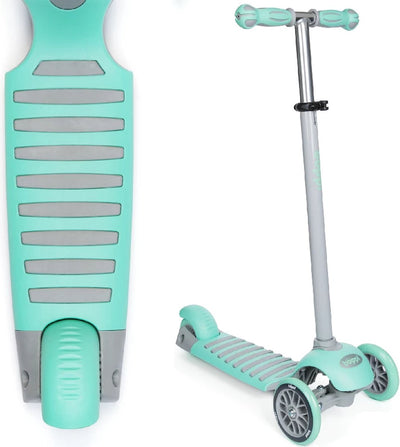 Boppi Kinderroller mit drei Rädern – verstellbarer Lenker – extra große Fersenbremse (grün)