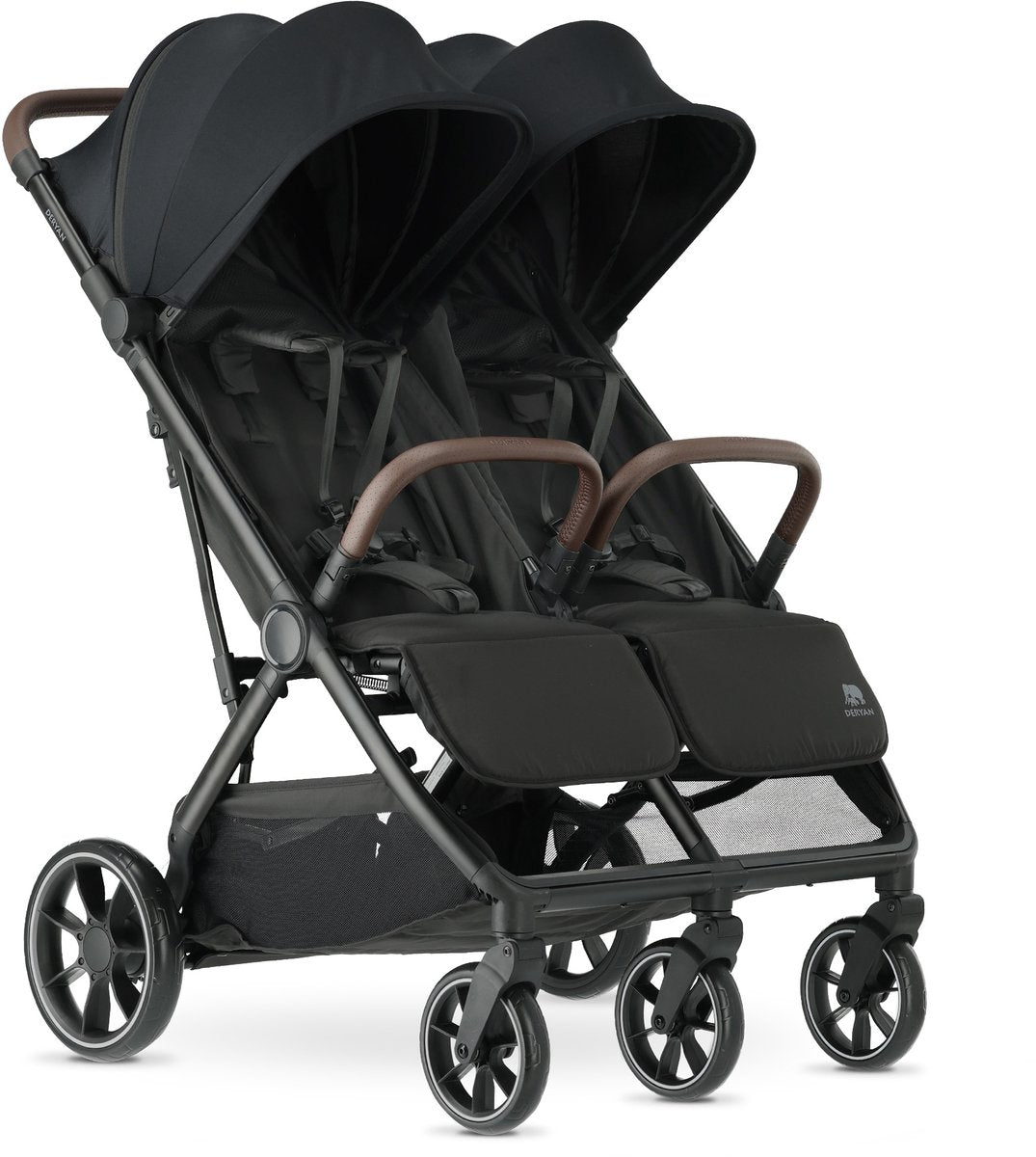 Deryan Luxus Rolo X2 XL V2 Doppelbuggy – Duo Buggy – Schwarz