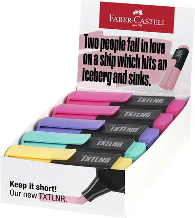 Faber-Castell Textmarker TXTLNR – Mini – 10 Stück – verschiedene Pastellfarben – Textmarker – FC-154212