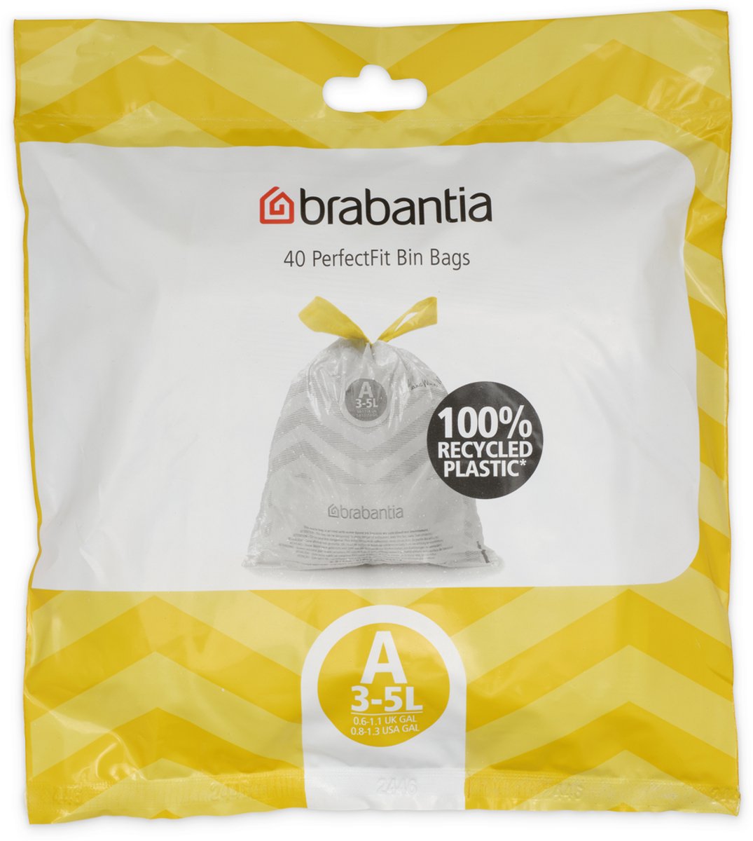 Brabantia Perfectfit Müllsäcke – 3 l – Code A – 40 Stück