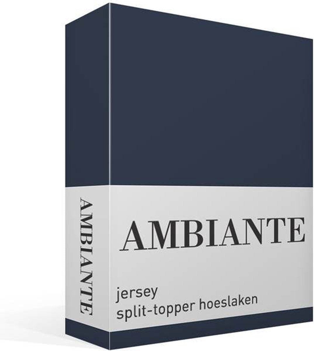 Ambiante Jersey-Spannbettlaken mit geteiltem Topper – Einzelbetten – Dunkelblau
