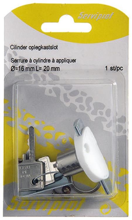 Mack 1014017 - Zylinder-Aufputz-Schrankschloss ø 16 mm l20 mm | 5 Stück
